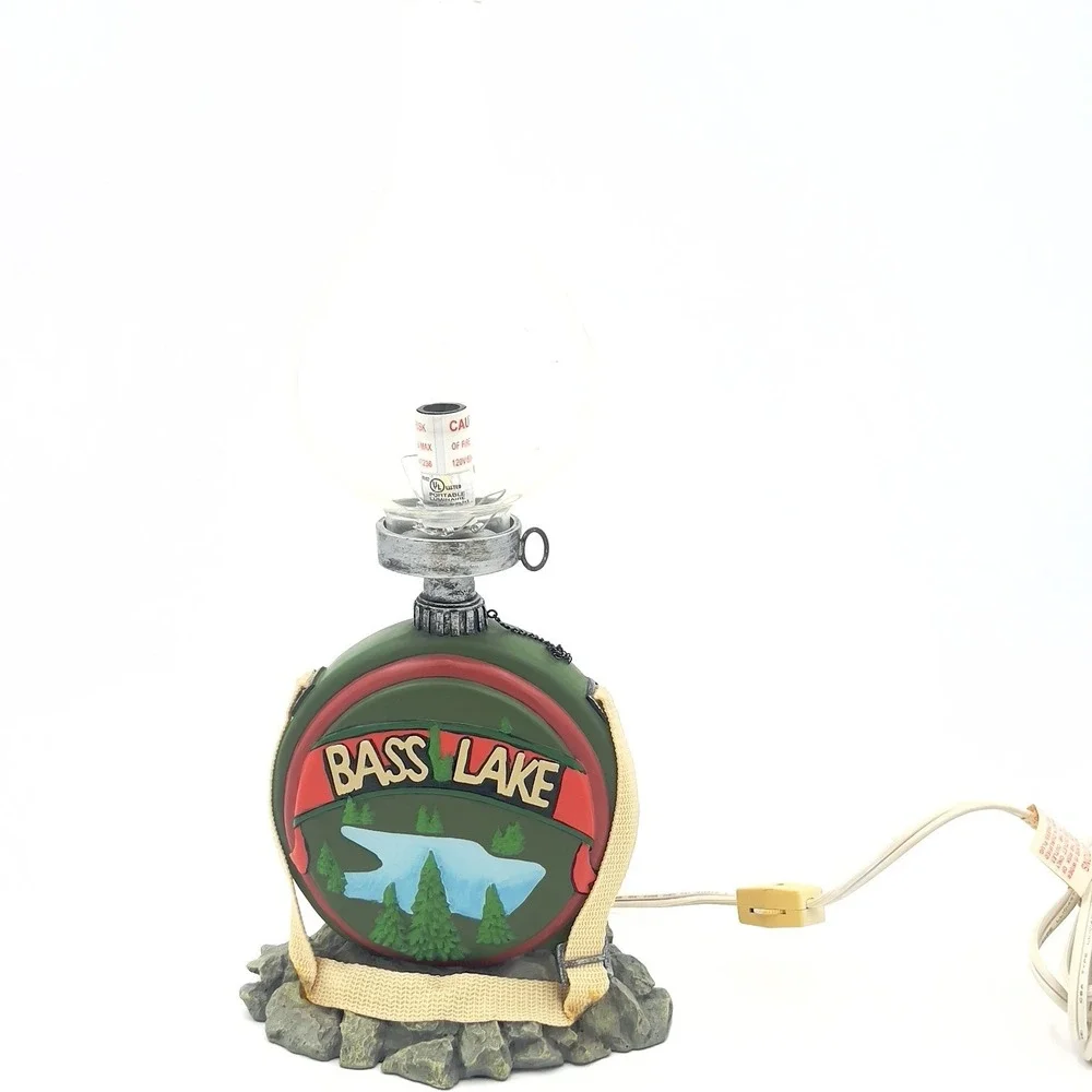 Bass Lake Table Lamp Cabin Decor Fishing Lodge Light Rustic Outdoors Theme